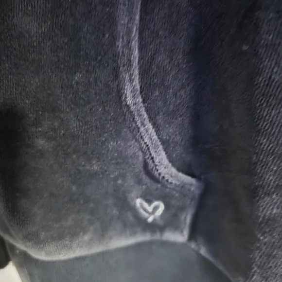 Victoria’s Secret Velour Zip Up Jacket XS Navy Blue Cozy Lounge - Picture 5 of 8